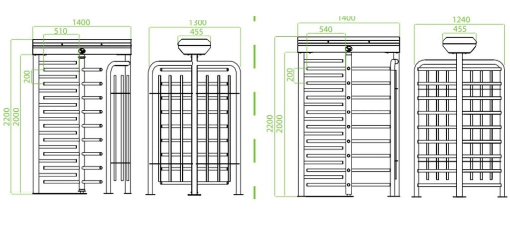 ZKTECO FHT2322 - Torniquete de Cuerpo Completo / para Exteriores / Un